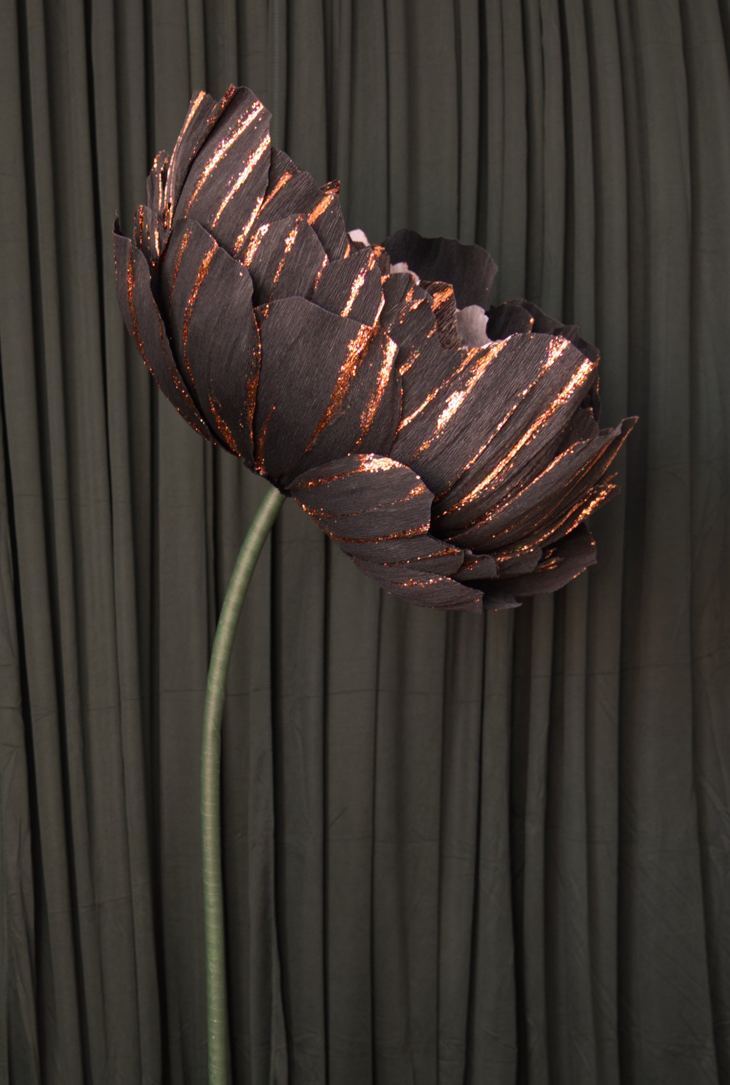 Black and Copper Double Peony RENTAL