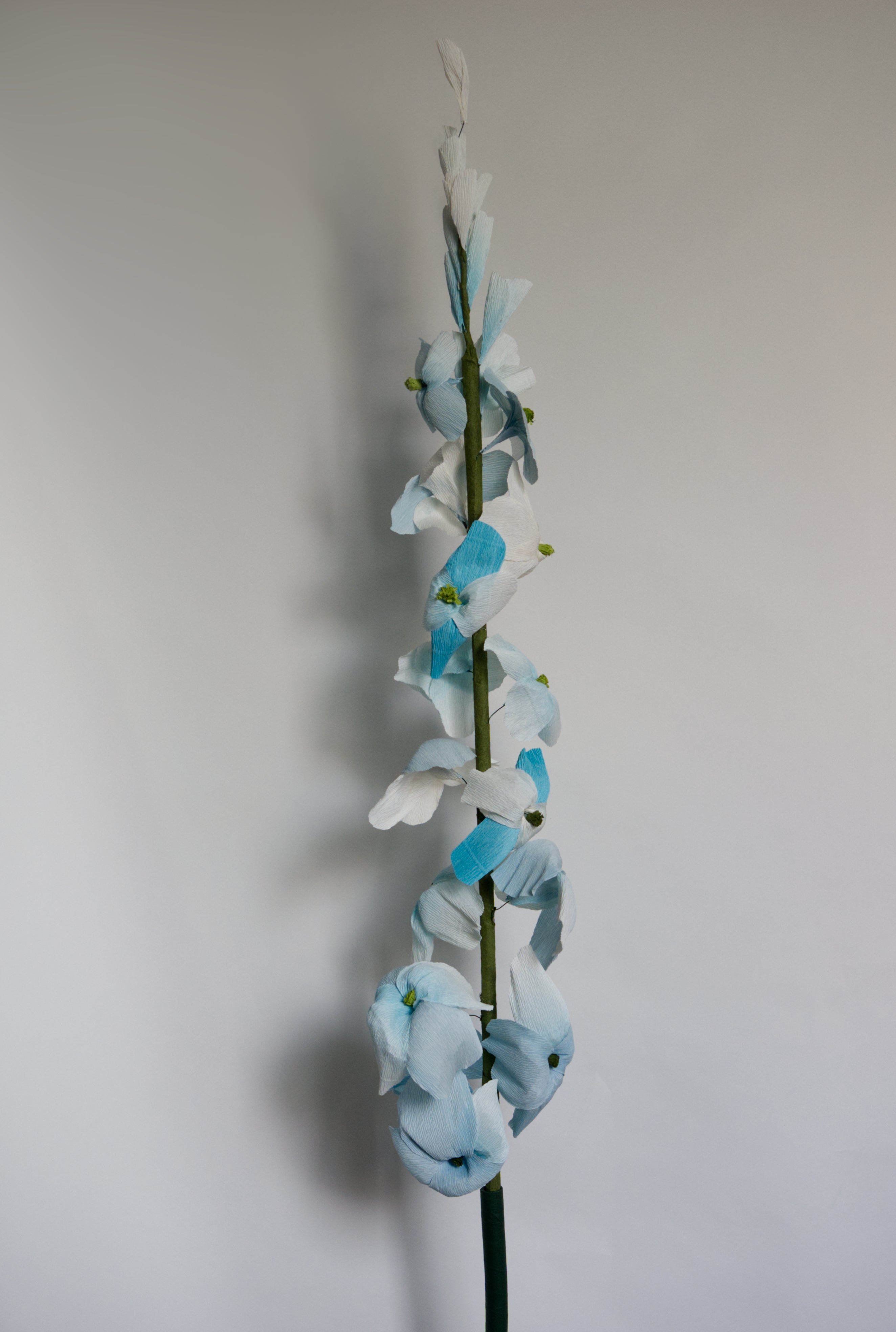 Giant Blue Delphinium crepe paper flower