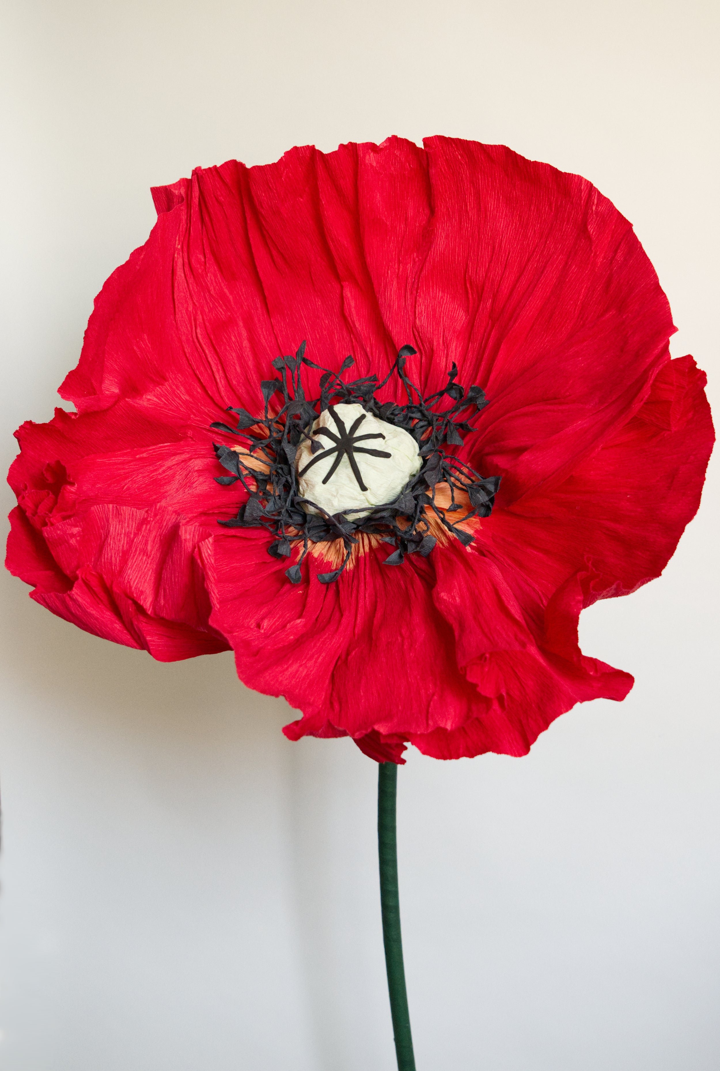 Classic Red Poppy (Green Center) | Giant Flower Rental – Flowerette